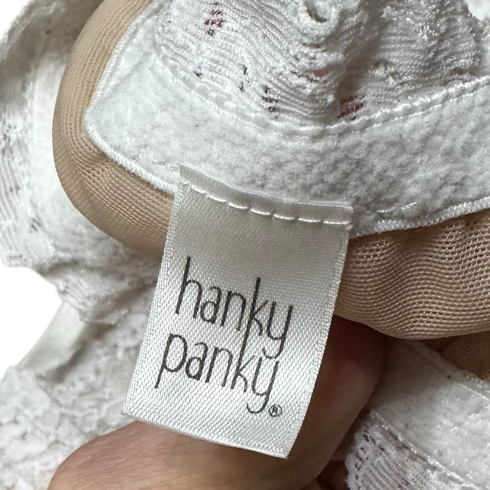 Hanky Panky White Spacer Bandeau Padded Lace Bralette Size Medium Sexy Bra - Picture 4 of 7